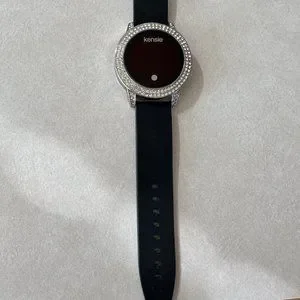 Kensie Accessories Kensie Black Silicone Strap Silver Rhinestones Bezel Digital Touch Watch Poshmark
